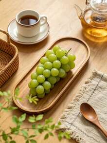 6pcs Oval Shaped Divided/Non-Divided Serving Trays, Breakfast Trays, Wooden Trays, Food Trays, Kitchen Trays, Cheese Trays, Dessert Plates, Wooden Trays, Trays, Dining Plates, Suitable For Bread, Cake, Sushi, Fruit And Appetizers, Kitchen Accessories And Tools, Suitable For Weddings, Parties, Birthdays, Restaurants, Kitchens And Various Holidays. - View 4