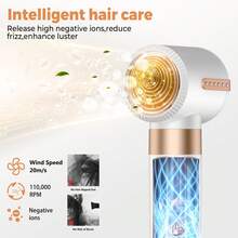 UKLISS 2億負離子高速熱風梳套組，含自動捲髮器與直髮蓬鬆熱梳，家用與旅行美髮造型工具，110K RPM 高速，沙龍級日常居家旅行美髮造型禮盒，多款可替換刷頭，適合所有髮質與髮型，適合母親節、情人節、聖誕節禮盒 - 彩色 - 查看 8