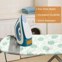 Heat Resistant Ironing Board Cover Thick Padded Water Repellent Elastic Fit - Green (L) - View 4