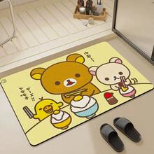 Rilakkuma Cartoon Durable, Dirt-Resistant, Easy-To-Clean Diatomite Bathroom Mat, Absorbent, Quick-Drying, Trimmable, Non-Slip Rug For Home - Multicolor - View 19