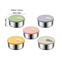 304 Stainless Steel Food Container, Stackable Refrigerator Sealed Fresh-Keeping Box, Fruit And Vegetable Meat Storage Box With Lid, Large Capacity Food Preservation Box, Suitable For Kitchen Food Storage And Organization - Multicolor - View 16