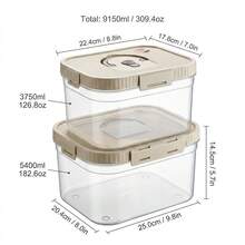多功能透明塑料分格食物儲存盒，冰箱多格密封保鮮盒附蓋，大容量可重複使用蔬菜水果食材容器，可微波加熱，廚房食物儲存與收納 - 彩色 - 查看 18