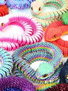 1PC High Quality 3D Printed Toy Snake No Egg Version (Random Color, Random Eye Style, Multiple Colors Available, Highly Flexible Full Joint Movement, Sensory Stress Relief Toy, Relieve Anxiety, Suitable For Campus, Office And Multiple Scenes) - Multicolor - View 3