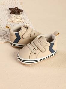 1 Pair Newborn Infant Boy Solid Color Casual Versatile Flat Anti-Kick Sports Shoes Suitable For Spring And Autumn - Apricot - View 4