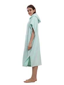 Absorbent Surfing Cloak, Unisex, Quick-Dry Towel Changing Cloak With Hood, Adult Size, Beach Surfing Swimming Changing Robe - Mint - View 3