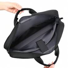 Sac pour ordinateur portable 17 pouces, sac à bandoulière d'affaires portable à grande capacité, sac à main à une seule épaule, mallette - Gris 17,3 pouces - Voir 6