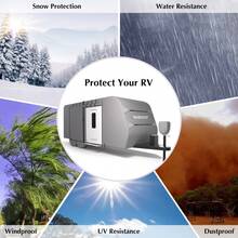 Durable Weatherproof RV Cover Windproof - Features Reflective Strips, Vents, Gutter, - A - View 2