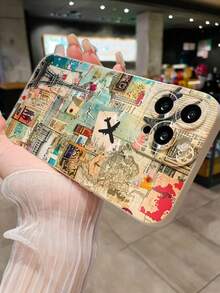 Funda de teléfono minimalista de moda con mapa de avión pintado hueco en color beige, a prueba de golpes, apta para iPhone 17, 17 Pro, 17 Pro Max, 16/11/16 Pro/16 Plus/16 Pro Max/16e/15 Pro Max/13/14/12/XS/XR/7G/8P, apta para Samsung Galaxy S25/S25 PLUS/S25 Ultra/A16/A36/A26/A56/A50/A12/A32/A52/A72/A51/A21S/A13/A14/S24/S24 PLUS/S24 Ultra/S20/S23/S22/A53/S20 FE/S21 - Multicolor - Ver 4