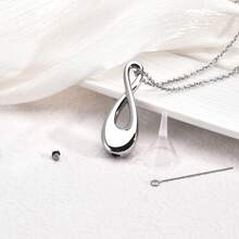 1pc 316L Stainless Steel Infinity Symbol Pendant Necklace, Urn Necklace, Used To Hold Ashes, Hair Or Crystal Beads, Stainless Steel Pendant Necklace To Commemorate Loved Ones - Big 8 - View 2
