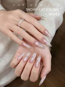 XEIJAYI 1瓶10ml白色雪仙子磁性貓眼美甲粉，變色金屬閃粉美甲藝術粉，適用於凝膠美甲DIY居家與沙龍使用 - 淺粉色 - 查看 3