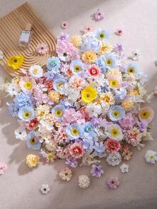 50入/100入人造雛菊花頭，合成迷你花朵，適用婚禮手工、居家客廳牆面桌面裝飾、派對生日禮物 - 彩色 - 查看 8