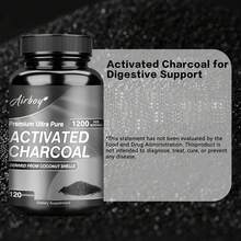 XEMENRY Activated Charcoal Capsules - Supports Respiratory And Immune System Health, Promotes Liver And Kidney Detoxification, Non-GMO - 120pcs - Two bottle - More favorable(兩瓶) - 查看 3