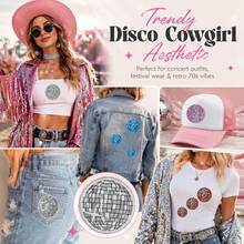 Disco Planet 貼布繡飾片衣物配件 平面刺繡貼片 適用於衣物、包包、鞋子、帽子、居家裝飾 熱轉印 - 熨燙款 - 查看 3