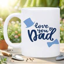 Father's Day Gift: 11 Oz Colored Mug With The Phrase 'I Love You, Dad, Gentleman Style' | Reusable Coffee Mug - Excellent Gift For Father's Day, Birthdays, Holidays, Gift For Dad, Grandad, Husband - 白色 - 查看 4