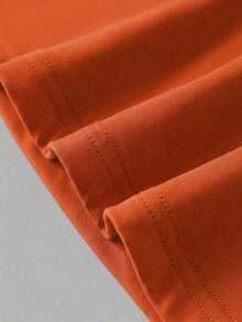 Blusa de manga corta y cuello redondo casual y elegante, adecuada para uso diario, ir al trabajo y salir, primavera/verano blanco - Naranja - Ver 10