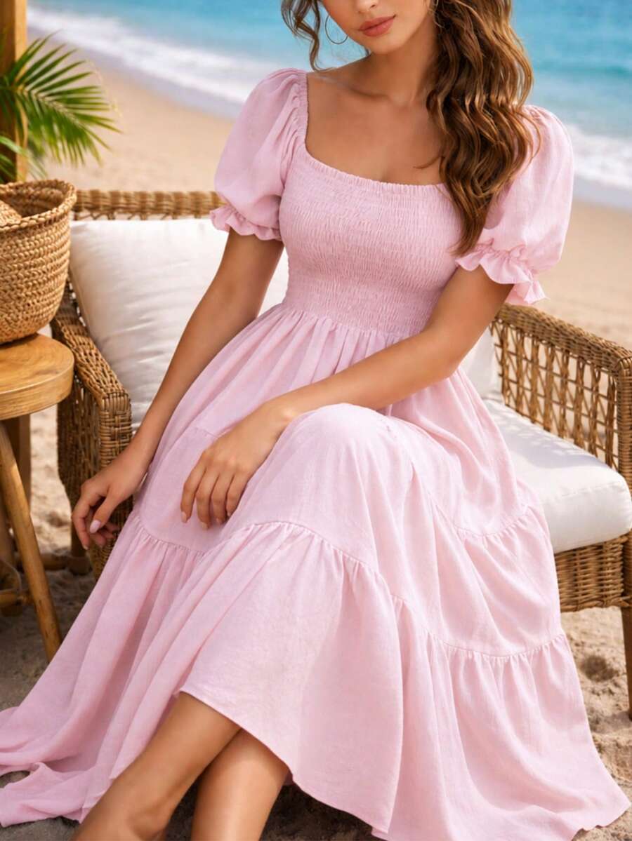 Women Long Dresses - Baby Pink - View 1