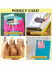3pcs/Set Large Acrylic Paper Clips 4-Inch Bookmark Set For Students, Teachers, Graduation, Back To School, School Year, Office Stationery Gift (Pencils, Notebooks, Paper) - Back-to-school Season Paperclips - View 6