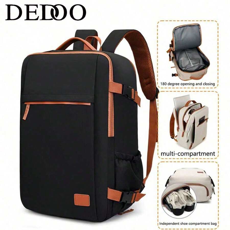 Dedoo Women's Polyester Laptop Backpack, Multi-Pocket Design, Lightweight Casual, Suitable For Students, Office, Travel And Daily Activities
