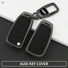 適用於 Audi 鑰匙套，適用於 Audi A1 A2 A3 TT Q2 Q3 Q5 R8 S6 S7 SQ5 RS5 車型鑰匙套，適用於 Audi 鋅合金鑰匙殼。節日禮物 - 鑰匙扣 - 查看 1