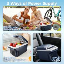 iceBlue 8L Mini Portable Car Refrigerator Dual Power Supply Type-C & Vehicle Power Cooling Box With Shoulder Strap For Outdoor Camping Travel Picnic - US A Type Plug(110-127V) - View 5