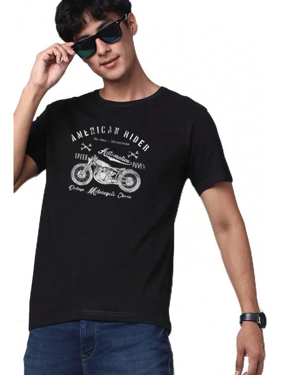 ADRO Men's Regular Fit T-Shirt - Black - View 1