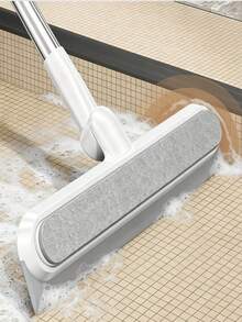 2-In-1 Glass Wiper, Bathroom Countertop Mirror Silicone Squeegee Scraper Cleaning Tool, Window Squeegee Scraper Cleaning Tool, All-Purpose Silicone Squeegee Blade, Suitable For Bathroom Countertop, Mirror, Car Windows, High-Rise Exterior Windows, Cleans Thoroughly Without Damaging Surfaces - Grey - View 5