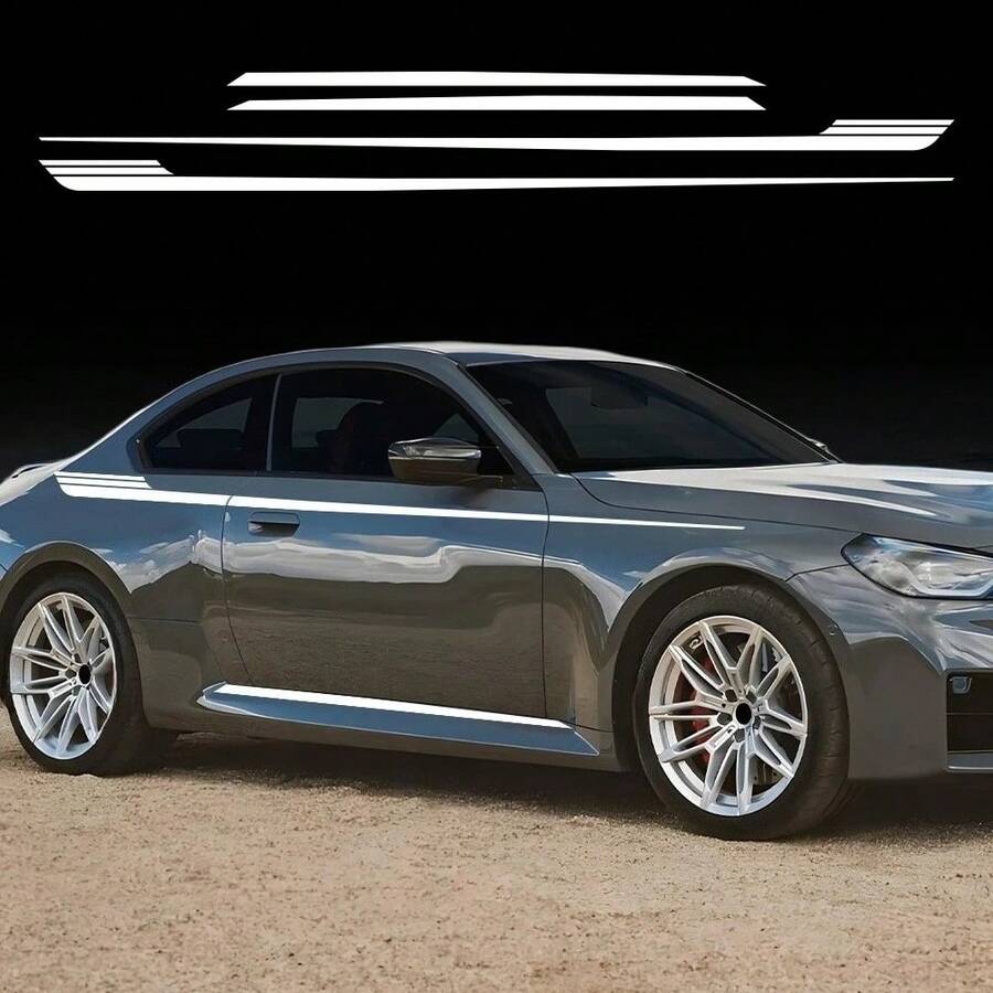 汽車側門貼紙 防水運動腰線條紋圖形乙烯基薄膜貼花 適用於 BMW M2 G87 汽車裝飾配件 - 汽車貼紙 - 查看 1