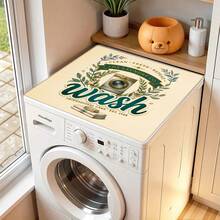 1 pieza Felpudo absorbente con diseño de lavandería para decoración del hogar, Felpudo absorbente para mostrador de máquina de espresso, Felpudo absorbente para fregadero, Felpudo absorbente suave para grifos, Felpudo absorbente para tazas de fregadero, Accesorios para cocina y baño - Multicolor - Ver 9