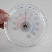 Dual-Use Circular Plastic Thermometer And Hygrometer For Indoor And Outdoor Use, For Home And Garden, High-Precision Wall-Mounted Measuring Instrument. - White - View 7