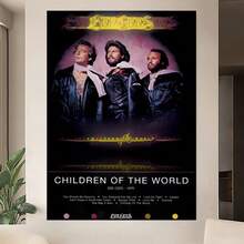 Enmarcado Lienzo enmarcado en  2D Flat, 2D Flat, 1 pieza | Póster de la portada del álbum Youngsters of the World de los Bee Gees (1976) | Impresión de grupo musical clásico para decoración del hogar | Listo para colgar | Marco de  de 11,81 x 15,75 pulgadas - Enmarcado - Ver 3
