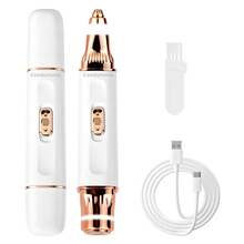 Conduroma 2-In-1 Dual Head Electric Hair Trimmer For Women, Eyebrow & Facial Hair Trimmer, Multipurpose Shaver For Private Area, Underarm, Leg, Arm And Face, 360° Ring LED Light, Compact Portable Design, USB Charging, Ideal Gift Choice. - Upgraded Version - View 14