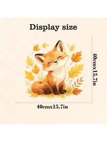 Watercolor Cute Fox Wall Sticker, Autumn Leaves & Floral Wall Decal, Removable Peel And Stick For Kids Room, Nursery, Home Decor - Cute Watercolor Fox - View 3