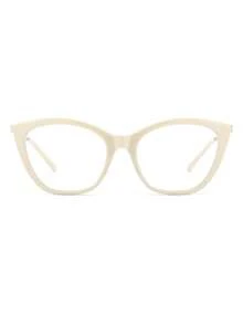 1 Pair Women's Sexy Beige Cat Eye Retro Metal Leg Decorative Fashion Casual Wear Non-Prescription Glasses - Off-white Frame - View 3