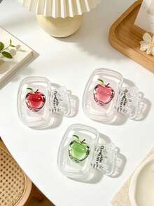 Crystal Apple Pattern Portable Toothbrush Cover, Storage Box, Toothbrush Holder, Essential Bathroom Accessory For Home, Business Travel, Daily Use, Outdoor Travel, Mother's Day Gift, Easter Gift, Spring/Summer Essential, Suitable For Couples, Back To School Gift - Multicolor - View 3