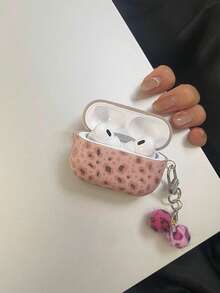 Autumn/Winter Leopard Print Color Block 4/Pro 3/Pro 2/3rd Gen/2nd Gen Apple Earphones Protective Case, Fashionable Design For Women - Baby Pink - View 3