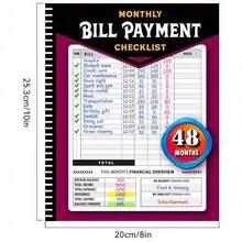 A New Journey Of 48 Months Of Financial Planning! This Bill Payment And Budget Tracking Program Includes A Monthly Financial Organizer Notebook To Help You Clearly Record Your Household Expenditure List. From Income To Expenses, It Provides A Comprehensive Overview, Carefully Made With High-Quality Paper Materials, And All-English Content, Providing You With Up To 48 Months Of Professional Financial Planning Support, Making Family Financial Planning Easy And Efficient.Flat Binding, No Spiral Coil, Easy To StoreSuitable For Home Financial Management And Gift Giving - 彩色 - 查看 10