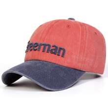 1頂男款 FREEMAN 刺繡字母水洗棒球帽，戶外運動防曬休閒帽，適合春秋旅行、海灘、派對 - 多色 - View 3