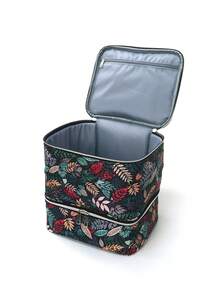 Double-Layer Cosmetic Storage Box With Removable Nail Polish Organizer Tray, Large Capacity Makeup Organizer Bag, Suitable For Travel, Vanity, Salon And Home Use - Multicolor - View 7