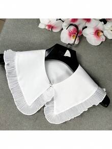 1pc Women's Multicolor Handmade Pleated Contrast Color Bohemian Polyester Fashion Scarf Collar, Versatile For All Seasons - Multicolor - View 14