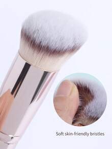 MAANGE 2pcs Professional Face Makeup Brush Set, Includes Foundation Brush And Concealer Brush, Made Of Soft Fibers, Portable For Travel Makeup - Multicolor - View 5