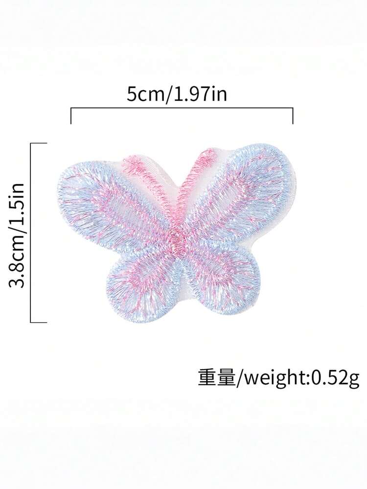 1pc/4pcs/7pcs Ombre Embroidered Butterfly Fabric Patches, Delicate Girly Style DIY Decor Stickers For Scrapbooking, Clothing, Bags, Gifts, Home Decor, Handmade Crafts, Accessories - Multicolor - View 9