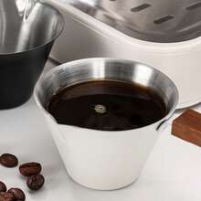 1pc Premium Minimalist 304 Stainless Steel Espresso Shot Cup, Walnut Wood Handle, Espresso Measuring Cup With Scale, Liquid Ounce Cup, Suitable For Home/Office - Multicolor - View 8