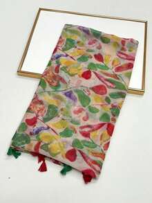 New Bohemian Printed Scarf, Lightweight Breathable Tassel Shawl, Elegant Style Women's Sun Protection Beach Travel Scarf - Multicolor - View 4