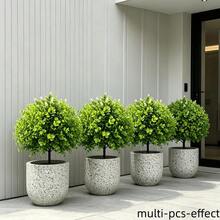 1件人造盆栽植物附地插，戶外春夏裝飾人造灌木，適用於陽台、居家、露台、庭院，人造樹，戶外門廊裝飾，婚禮居家裝飾，花園裝飾，人造植物 - 彩色 - 查看 9
