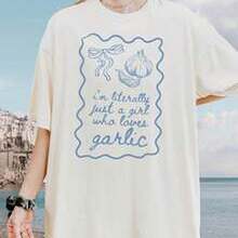 Gar1lic S1Hirt I Love Gar1lic Bread S1Hirt Gar1lic Gar1lic Gar1lic Gir1l Gar1lic GifT1S Unhinged S1Hirt 90s Gar1lic Keeper Coquette Clothes - 白色 - 查看 1