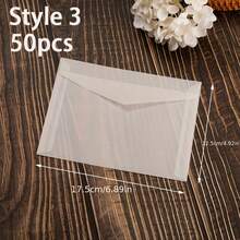 10/50pcs Blank Semi-Transparent Self-Sealing Envelopes, Suitable For Invitations, Postcards And Business Letters - Elegant European Style Gift Box Message Cards, High-Quality Paper, Multipurpose For Weddings, Office And Personal Use - Self-sealed Envelope - View 11