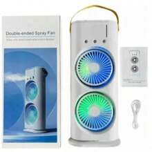 2-Speed Oscillating Desk Fan With Humidifier, LED Light, And Powerful Fan - Mistless - View 2