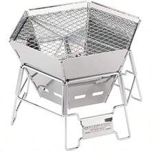 assdfsdf[.co.jp only] CAPTAIN STAG Campfire Stand Barbeque Grill Grill One Dual-Use Hexagonal Stainless Steel Grill M Size Stainless Steel With Storage Bag UY-7020 Silver For 4 Peoplesdgffdscs - 写真の通り - チェックする 8