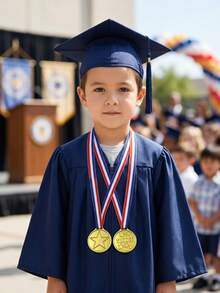 10枚学前儿童毕业奖牌，配黄色挂绳，2英寸，适合学生毕业派对用品 - 彩色 - 查看 11