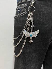 1pc Fashion Gothic Cross Pendant Multi-Layer Metal Chain Pants Chain, Men's And Women's Daily Holiday Party Wear Accessory Chain - Multicolor - View 5